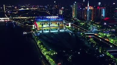 广州亚运会公园海心沙夜景著名地标视频的预览图